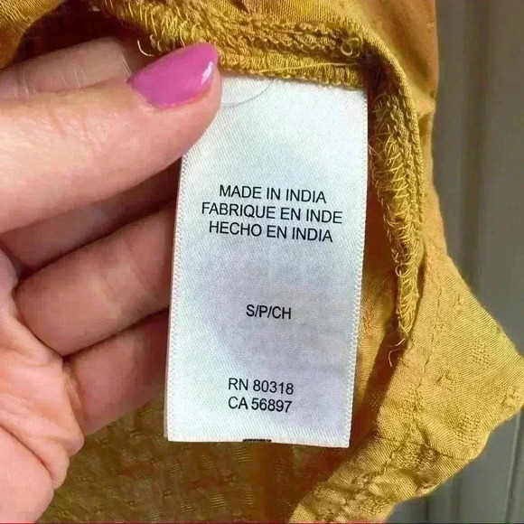 Lucky Brand Mustard Yellow Top Size S Small - Picture 3 of 4